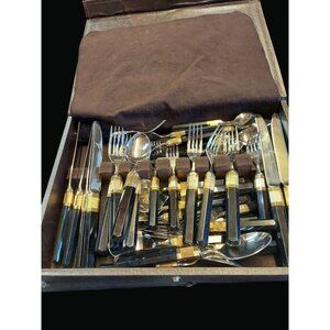 Laslo For Mikasa Stainless Flatware Set in Storage Case 1041